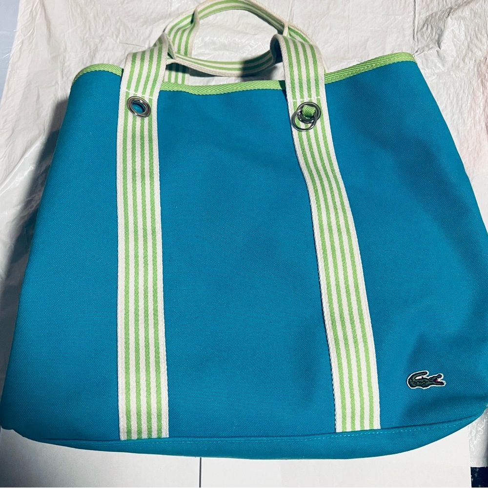 Lacoste Summer in St Tropez Collection tote bag makeup bag.